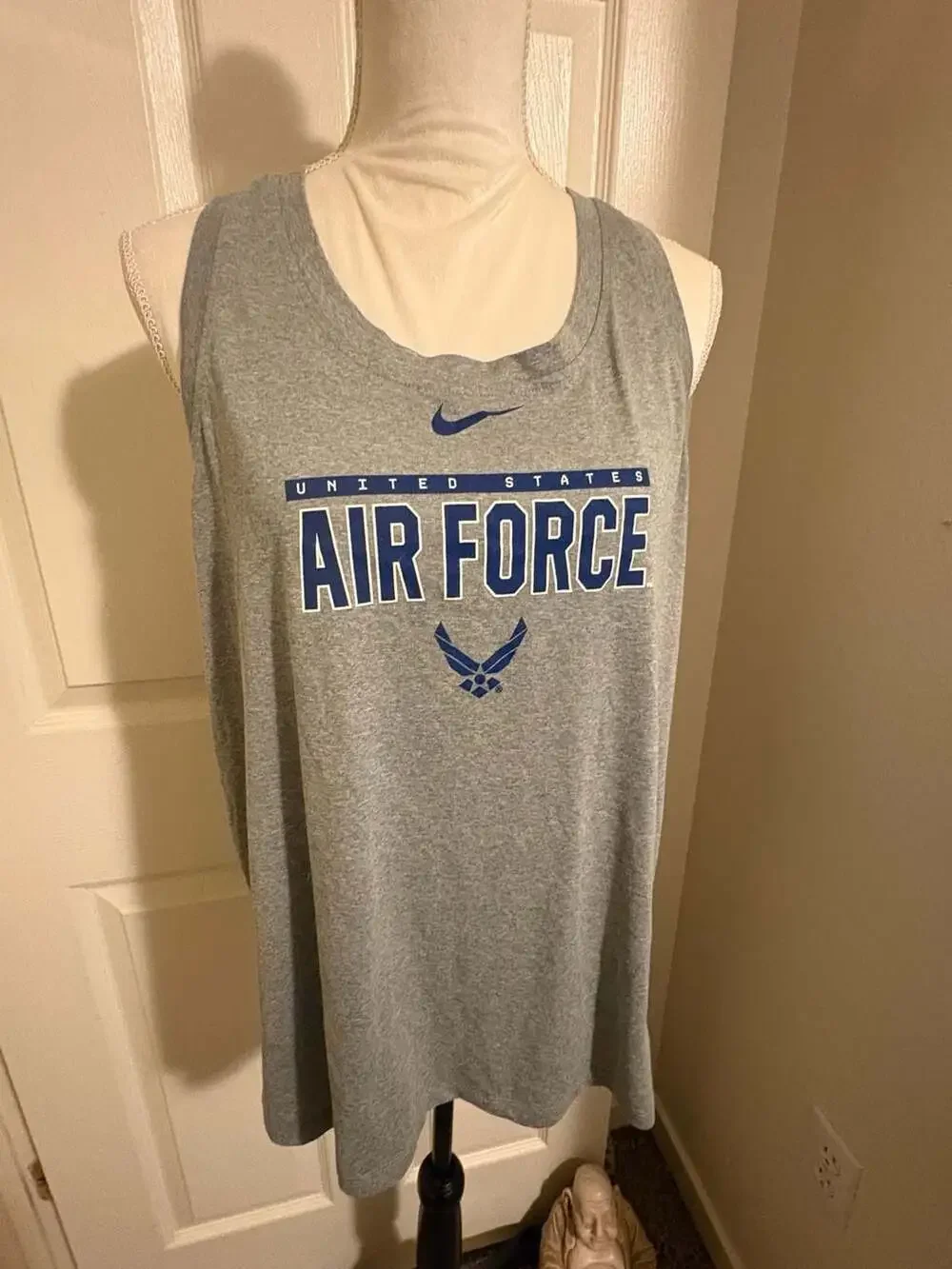 Nike Dri-FIT United States Air Force Graphic Racerback Tank Top Grey Size XL